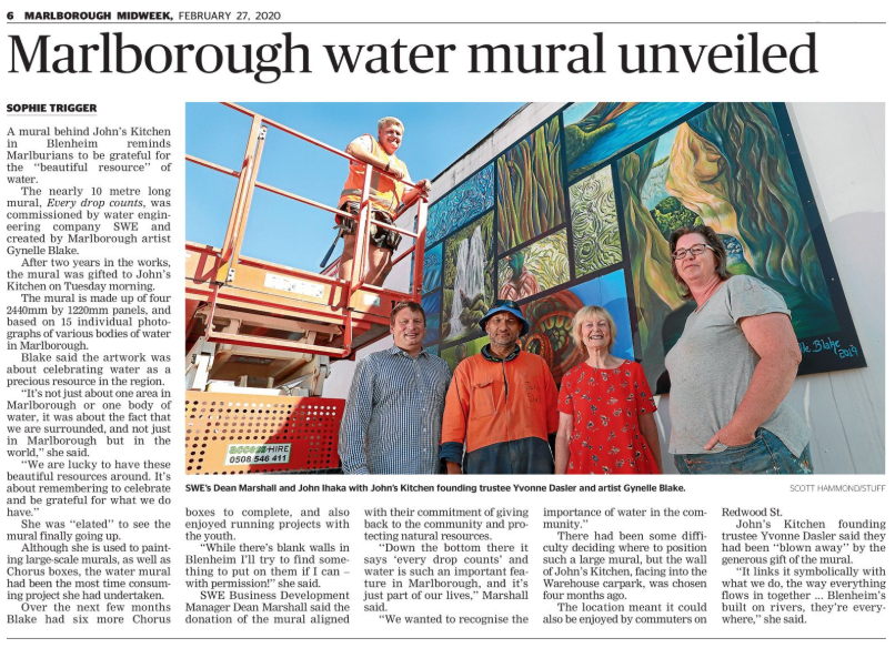 Marlborough water mural unveiled, Marlborough Midweek, 27 Feb 2020